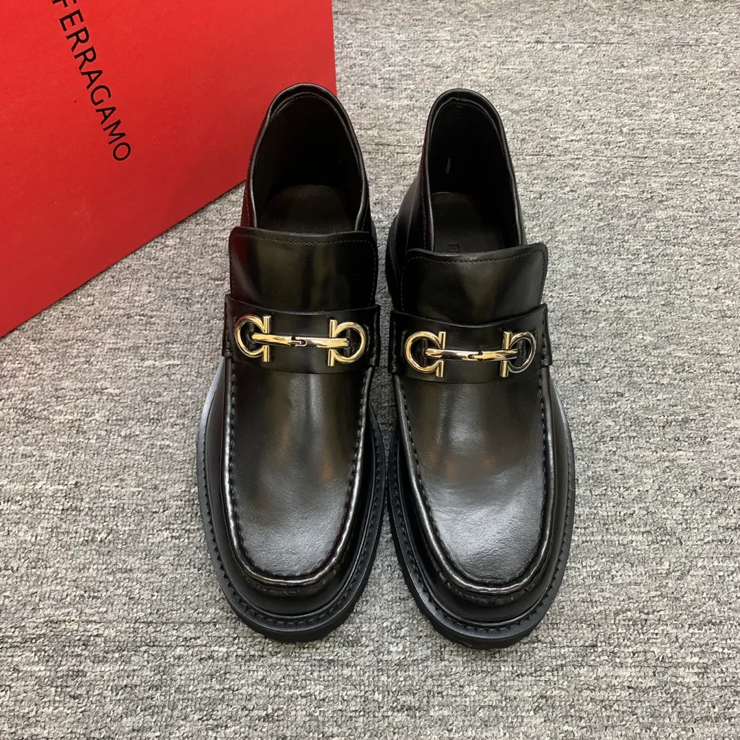 Men's shoes 💰960 🎁🎁🎁😈【Ferragamo】Men's high-top boots, the latest hot style, 1:1 original purchase quality, top quality, imported cowhide for the uppers, imported cowhide for the lining and feet, with original lightweight foam outsole, matching code 39-44, (38, 45 custom-made, non-refundable),
